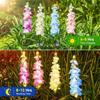 KOOPER Solar Lights Outdoor Garden Decor, 8 Pack Upgraded Delphinium Solar Garden Lights with 72 LEDs, Vivid Flowers Outdoor Waterproof for Landscape Patio Yard Decor