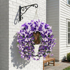 Artificial Flowers for Outdoors Fake Purple Bougainvillea Hanging Flower Decoration, 2Pcs Realistic Faux Silk Plants Long Trailing Vines, Spring Decor for Porch Patio Balcony Planter Yard