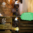 Eagle Tree Hugger with Solar Lantern - Resin Eagle Statue for Outdoor Garden Decor - Ideal Eagle Housewarming & Birthday Gifts for Grandma Mom Women