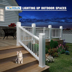 NIORSUN Solar Post Lights Outdoor, Fence Post Solar Lights Cool White, Waterproof, Garden Patio Fence Deck Decor, 4x4 Posts Cap Wood Vinyl, 5x5 Vinyl, White 16 Pack