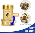 Hourleey 2 Set Heavy Duty Brass Hose Nozzle, Pressure Jet Nozzle with Hose Shutoff Valve, 3/4" GHT Nozzles for Garden Hose, Car Wash, Extra 4 Rubber Washers