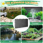 4 Pack Heavy Duty Fountain Basin Grate, 32"x 16" Pondless Waterfall Kit, Water Grid for Raised Beds, Rectangular Hide Reservoir Grates for Indoor & Outdoor Ponds, Waterfall Fountains, Water Gardens