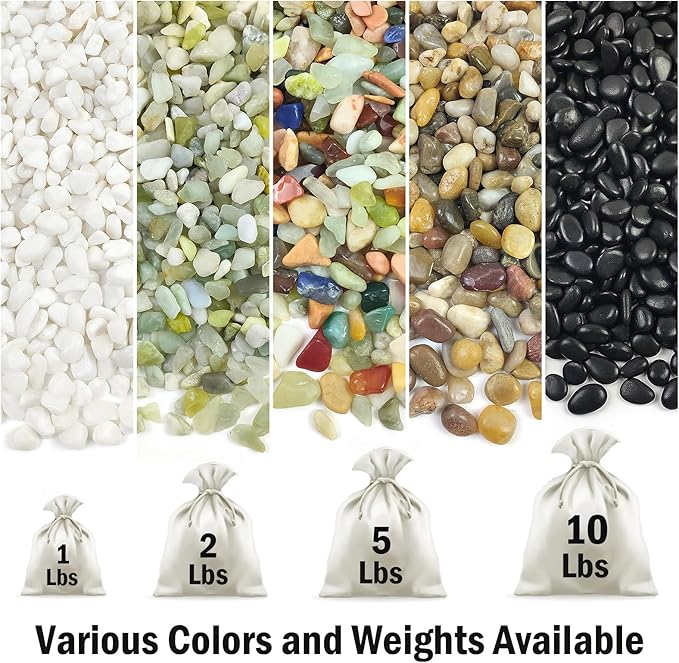 FANTIAN 2 lbs Jade Rocks for Plants Indoor, 1/4 inch Small Pebbles for Plants, Decorative Rocks for Succulents Cactus Vases Landscaping Drainage and Outdoor Garden Rocks