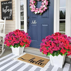 Artificial Bougainvillea Spring Flowers Faux Plants for Outdoors, Fake UV Resistant Look Real Silk Colorful Greenery for Outside Porch Planters Patio Summer Decoration, 8 Bundles
