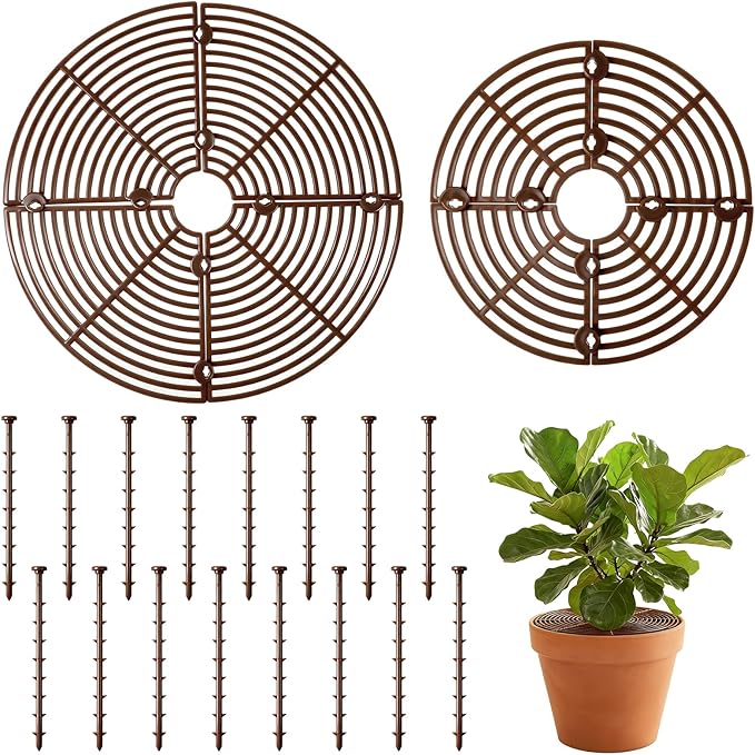 Xthrotsenk 2 PCS Plant Pot Cover Plant Cover for Cats 7.5/11.8 Inch Indoor Plants Pot Grid from Animals Flower Covers Soil for Keep Dog and Cat Out