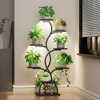Plant Stand Indoor with Grow Light - 8 Tiered Plant Shelf Indoor, Corner Plant Stand, 49" Tall Plant Shelf with Lights for Indoor Growing, Lighted Flower Holder for Living Room, Balcony (Blackboard)
