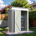 Greesum Outdoor Storage Shed 5 x 3 ft. Utility Tool Shed Metal Storage Garden Shed with Door & Lock for Patio Storage, Gray