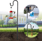 Bird Feeder Pole, 108" Shepherds Hooks for Outdoor with Anchor Base for Hanging Plants, 4/5 Inch Diameter Metal Shepherd Hook Hanger Stick for Hanging Bird Feeders, Wind Chimes