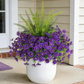 Hrobek Artificial Flowers for Outdoors Faux Plants Outside Indoor,UV Resistant Silk Fake Petunia Ferns for Home Patio Garden Back Yard Front Porch Decor(13 Bunches,Dark Purple)