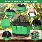 Velway Garden Tools Set -11-Piece Heavy Duty Hand Tool Kit with Ergonomic Handles, Rust-Proof, Carry Tote Bag – Gardening Gifts for Women & Men (Green)