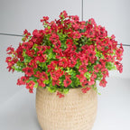 Red Artificial Outdoor Flowers 12 Bundles Silk Fake Daisy Plants Outside Realistic Garden Decor for Patio, Yard, and Landscaping (Red Daisy)