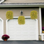 Artificial Hanging Flowers for Outdoors Spring Summer Decoration, 4PCS UV Resistant Silk Fake Hanging Plants for Patio Porch Front Yard Window Garden Indoor Decor(Yellow,4PCS)