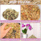 Halatool 12OZ Orchid Moss Sphagnum for repotting, 16QT Dried Sphagnum Moss for Plants Indoor, Maintain Air Humidity and Improve Soil Acidity, Natural Media for Orchid Plant Growth