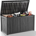 PatioZen 180 Gallon Resin Deck Box, Lockable Weatherproof Outdoor Storage Box for Furniture, Garden Tools and Tools Storage, Waterproof Outside Storage Boxes - Black