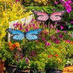 Mixweer 2 Pcs Butterfly Shape Metal Plant Umbrellas for Outdoor Small Plants, 12 in Metal Plant Shade Disk Outdoor Garden Umbrella for Potted Live Decor