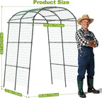 Miory Garden Arch Trellis for Climbing Plants Outdoor, Cucumber Trellis for Raised Bed, Steel with UV-Resistant PE Coated Plants Support Trellis (71 x 83 Inch)