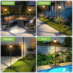 Greluna Solar Lamp Post Light Outdoor, Warm White, IP45 Waterproof Solar Post Lights Outdoor, Pole Lights Decorative Lamp for Yard Garden Patio Lawn Pathway Driveway Front/Back Door 2 Pack