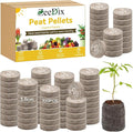 ZeeDix 100Pcs 36mm Peat Pellets for Seedlings, Seed Starter Pods Seed Starting Plugs Soil, Compressed Nutrient Block Potting Soil Discs Pellet for Planting Herbs Flowers Vegetables