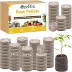 ZeeDix 100Pcs 36mm Peat Pellets for Seedlings, Seed Starter Pods Seed Starting Plugs Soil, Compressed Nutrient Block Potting Soil Discs Pellet for Planting Herbs Flowers Vegetables