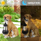 Garden Dog Statues Outdoor Decor, Solar Lights Outdoor Labrador Figurine Solar Dog Ornaments for Patio, Lawn, Yard Art Decoration, Housewarming Garden Gifts for Mom