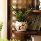 Ceramic Plant Pots with Drainage Holes and Saucers, Round Flower Pots for Indoor Plant, 4/5.2/6.6 Inches Small Flower Planters Set of 3