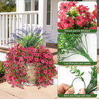 Homsunny Artificial Fake Hanging Flowers Plants for Outdoor Outside Decoration, Faux Silk Daisy Flower Realistic UV Resistant for Front Porch Patio Balcony Garden Yard Indoor Planter Home Decor(Pink)