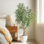 Small Artificial Olive Tree Faux Trees Indoor Outdoor Realistic Floor Plant Fake Plants for House Modern Home Living Room Master Bedroom Office Front Porch Decor Outside Patio para decoracion