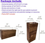 LaLaGreen Wood Planter Box for Plants (4 Pack) Wooden Hanging Wall Planters for Indoor Plant Holder Vase for Dried Flowers, Modern Living Room Bedroom Kitchen Home Office Decor