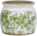 Dosayes Flower Pot,Vintage Ceramic Pot for Planter with Drainage Holes, 6.29 inch Ice Crack Glazed Indoor Planters Pot for Indoor,Tucan Home Decor,Gardening Gifts,Green (Traditional)