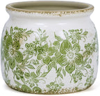 Dosayes Flower Pot,Vintage Ceramic Pot for Planter with Drainage Holes, 6.29 inch Ice Crack Glazed Indoor Planters Pot for Indoor,Tucan Home Decor,Gardening Gifts,Green (Traditional)