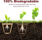 Napia Peat Pots Seed Starter - 45 Pack 3.15 inch Biodegradable Seed Starter Pots Peat Pots for Seedlings with 30pcs Plant Labels, Seedling Pots Starter Pots for Planting Seeds with Drainage Holes