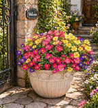 Artificial Flowers for Outdoors, 8 Bundles Faux Silk Spring Flowers for Outside for Planter Front Door Porch Yard Patio Window Box Home Decor (8pcs-4color)