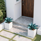 Ttranewsoo Fake Plants Artificial Agave Plants 13.8" Large UV Resistant Fake Agave Planters for Indoor and Outdoor Decorating Tropical Plant Succulents Greenery Indoor Decor (Blue) 2Pack