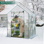 Greenhouses for Outdoors,Portable Walk in Greenhouse for Garden Plants that Need Frost Protection and Away from Pests,Animals(56"x55"x78")-White