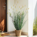 Lifelike Faux Plastic plantas Synthetic Pampas Grass Indoor Outdoor Realistic Floor Plants pet Friendly Artificial Grass for Home Office Wedding Patio Front Fake Grass Decor Housewarming Gift