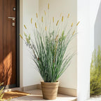 Lifelike Faux Plastic plantas Synthetic Pampas Grass Indoor Outdoor Realistic Floor Plants pet Friendly Artificial Grass for Home Office Wedding Patio Front Fake Grass Decor Housewarming Gift