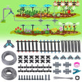 240FT Quick-Connect Drip Irrigation System, Garden Watering System 1/4" & 1/2" Fast-Lock Tubing, Adjustable Nozzles Emitters for Outdoor Raised Garden Beds,Greenhouse, Lawn, Patio