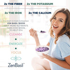 Zen Basil Seeds | edible basil seeds, kosher, non-gmo, lectin free, gluten free, plant based, keto, paleo, vegan | 15g fiber per/serv | 14oz | more fiber than chia seeds | prebiotic