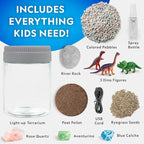 National Geographic Dinosaur Terrarium Kit for Kids – Multicolor Light-Up Terrarium, Build a Dino Habitat with Real Plants & More, Science Kit, Dinosaur Toys for Kids