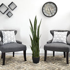 Nearly Natural 46in Artificial Snake Plant, Sansevieria Faux Greenery for Indoor Home Office Decor