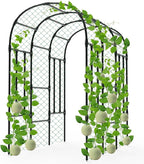 Garden Arch Trellis - 47"L*71"W*87"H, Rust-Proof Grape Trellis with Thickened Steel Pipe, Garden Arch Trellis for Climbing Plants Outdoor, Tunnel Trellis for Cucumber, pumpkin,Squash, Melon