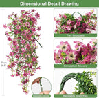 Artificial Fake Hanging Flowers Plants for Outdoor Spring Decoration,2 PCS Faux Silk Daisy with Eucalyptus Leaves,UV Resistant Look Real for Outside Home Indoor Planter Porch Patio Balcony Yard Decor