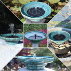Solar Fountain Ceramic Bird Bath,Bird Bath for Outside,Outdoor Fountain BirdBaths,Garden and Home Décor.