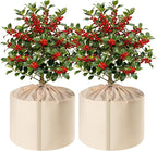 2 Pcs Plant Pot Covers for Winter, Insulated Potted Plant Covers Freeze Protection with Drawstring & Hook-and-Loop Closure, Flower Pot Protection Bag to Keep Outdoor Plant Warm, 25.6"x 27.5"