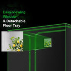 MELONFARM 4x8 Grow Tent, 96"x48"x80" High Reflective 600D Diamond Mylar Canvas with Observation Window and Floor Tray for Hydroponic Indoor Plant Growing