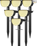 GKGG Solar Lights Outdoor Waterproof IP65, Solar Powered 76 LED 3 Lighting Modes Solar Spot Lights Outdoor for Yard Garden Landscape Pathway (Warm White, 6 Pack)