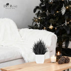 Der Rose 2 Pack Small Black Fake Plants Mini Artificial Potted Plants for Halloween Decor Table Desk Home Office Black Bathroom Decor
