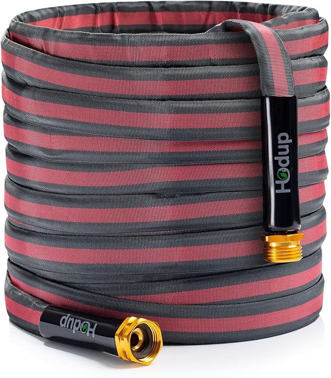 Flexible & Lightweight Garden Hose - 2026 Upgrade Non-Expanding Hose with Latex Core, Heavy-Duty & Kink-Free Design for High Pressure - Outdoor Yard, Car Washing (Gray/Red, 75 FT)