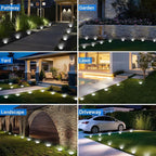 Peasur Solar Ground Lights Outdoor, 6 Pack Flat Solar Powered Disc Lights, IP68 Waterproof, Anti-Rust, Landscape Lighting for Pathway Garden Yard Lawn Walkway Landscape Driveway, Mini, Cool White