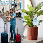 6 Pack Self Watering Globes 17oz Large Plant Watering Globes Top Fill, Self Water Planter Insert Indoor/Outdoor Plastic Water Bulbs Slow Release Terracotta for Plants, Blue